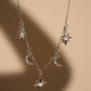 925 Sterling Silver Multi Moon Star Necklace