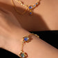 18K Real Gold Plated Multi Deep Blue Moonstones Bracelet