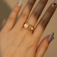 18K Real Gold Plated White Opal Crown Ring
