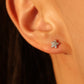 925 Sterling Silver Diamond Flake Stud Earrings
