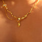18K Real Gold Plated Opal Dangle Necklace