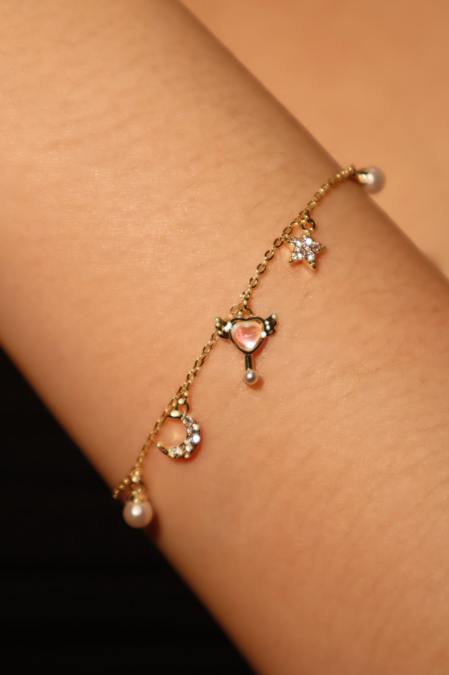 18K Real Gold Plated Magic Moon Star Bracelet