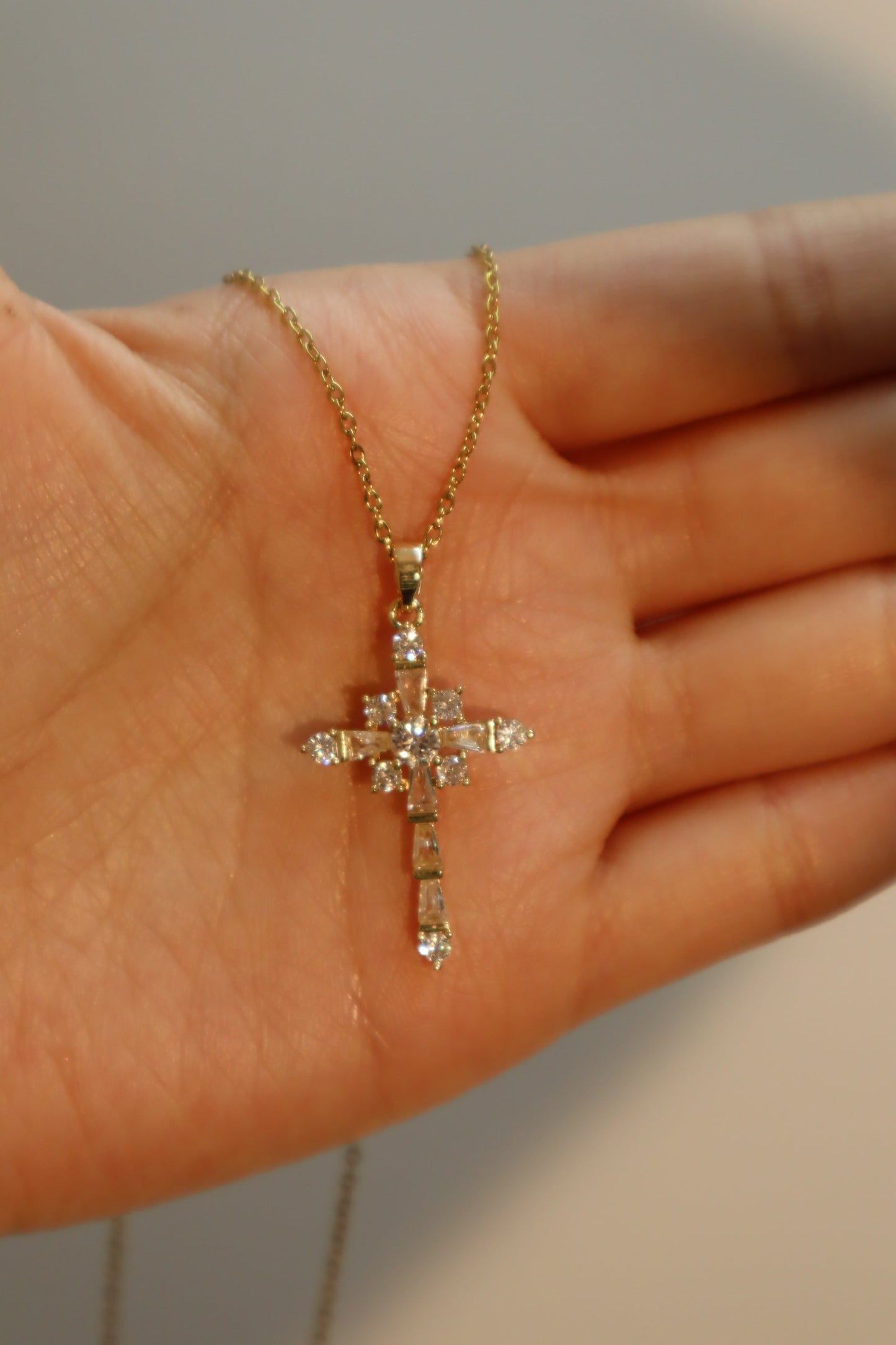 14K Real Gold Plated Eternal Cross Necklace