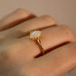 24K Gold Vermeil White Opal Ring