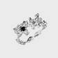 Black Gem Blossom Ring