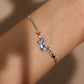 Platinum Plated Moonstone Moon Star Bracelet