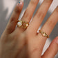 18K Real Gold Plated White Opal Ring