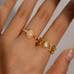 24K Gold Vermeil White Opal Ring