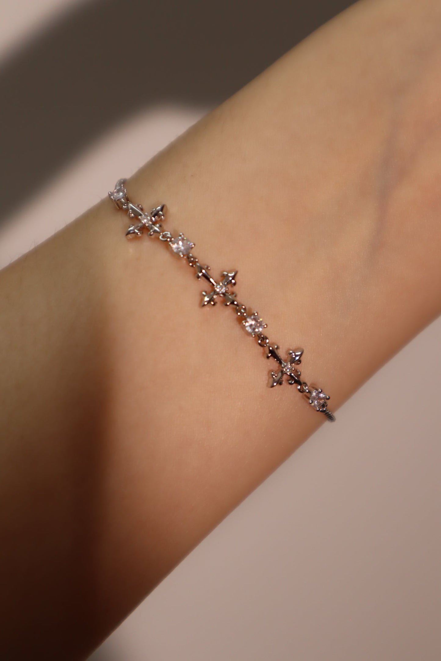 Multi Diamond Cross Bracelet