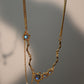 18K Real Gold Plated Deep Blue Moonstone Dangle Necklace