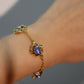18K Real Gold Plated Multi Deep Blue Moonstones Bracelet