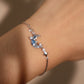 Platinum Plated Moonstone Moon Star Bracelet