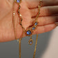 18K Real Gold Plated Deep Blue Moonstone Dangle Necklace
