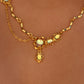 18K Real Gold Plated Opal Dangle Necklace