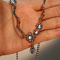 Platinum Plated Moonstone Dangle Necklace