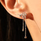 925 Sterling Silver Diamond Flake Dangle Earrings