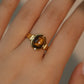 18K Real Gold Stainless Steel Tigerite Brown Gem Ring