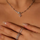 Platinum Plated Diamond Cross Necklace