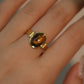 18K Real Gold Stainless Steel Tigerite Brown Gem Ring