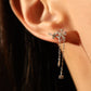 925 Sterling Silver Diamond Flake Dangle Earrings