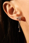 925 Sterling Silver Diamond Flake Dangle Earrings