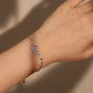 Platinum Plated Moonstone Moon Star Bracelet