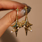 18K Real Gold Plated Saturn Star Earrings