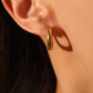 18K Real Gold Stainless Steel Classic Hoops Earrings