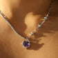 Platinum Plated Gradient Heart Necklace