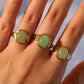18K Real Gold Stainless Steel Natural Jade Ring