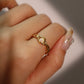 18K Real Gold Plated White Opal Ring