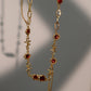 18K Real Gold Plated Red Gem Twist Necklace