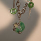 Platinum Plated Jade Dragon Necklace (EARRINGS INCLUDED)