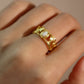 24K Gold Vermeil White Opal Crown Ring