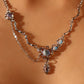 Platinum Plated Moonstone Dangle Necklace