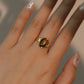 18K Real Gold Stainless Steel Tigerite Brown Gem Ring