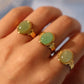 18K Real Gold Stainless Steel Natural Jade Ring
